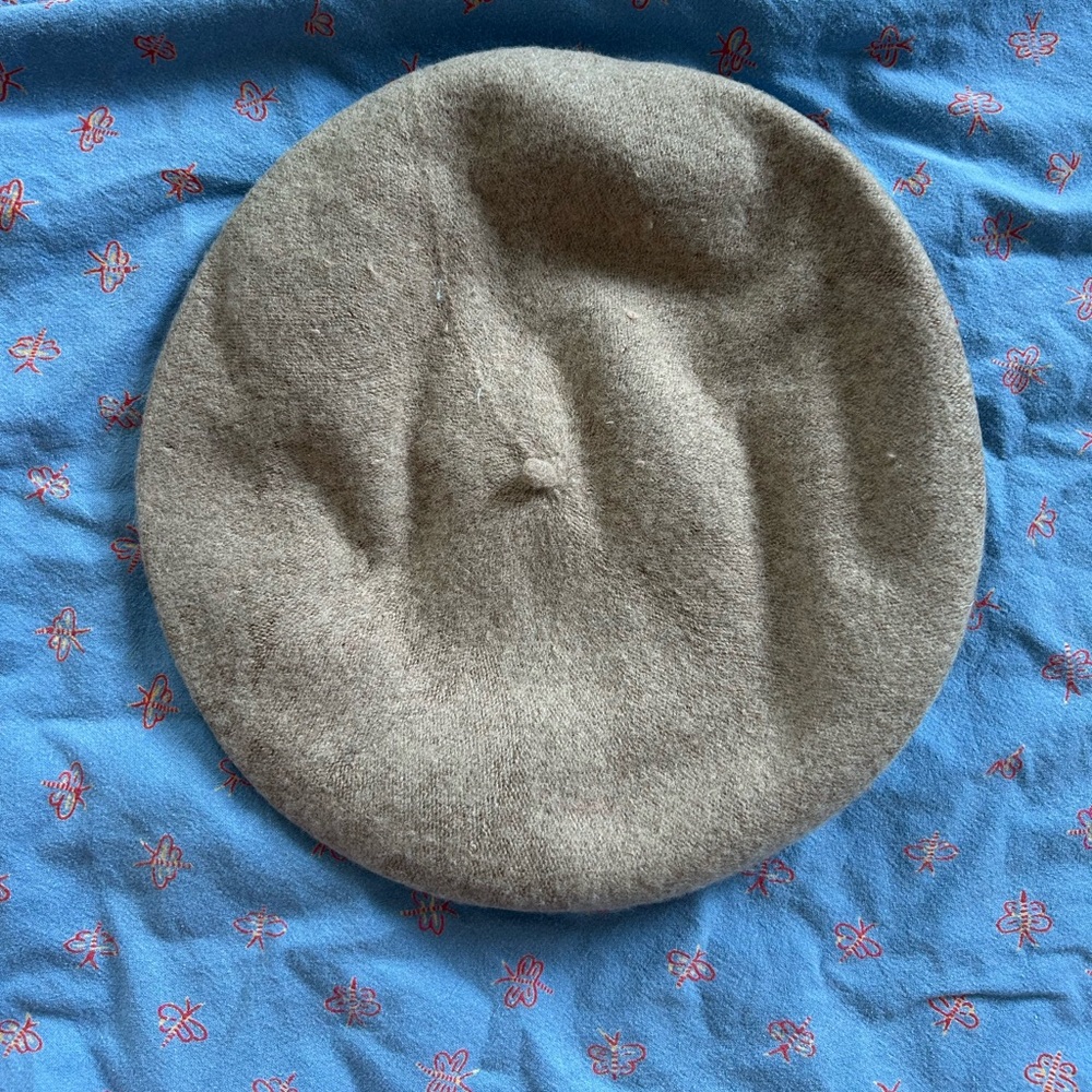 Wool blend beret - khaki